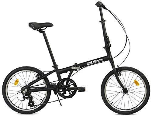 Plegables : FabricBike Folding Bicicleta Plegable Cuadro Aluminio Ruedas 20" 3 Colores (Matte Black 7 Speed)