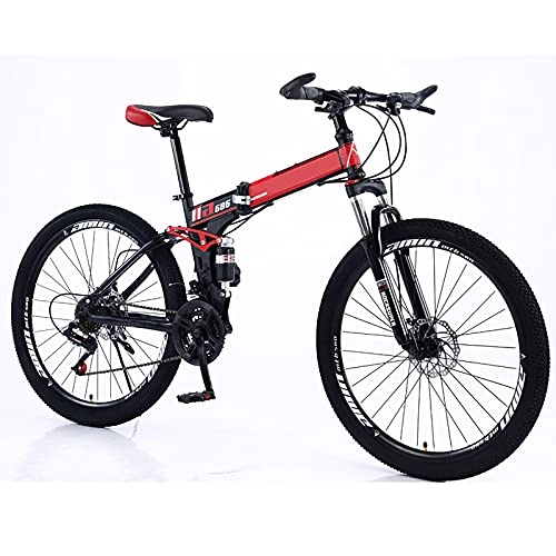 Plegables : FGKLU Bicicleta montaña Plegable 26 Pulgadas, Bicicletas MTB suspensión Completa con Frenos Disco, Bicicletas MTB 21 velocidades para Hombres y Mujeres