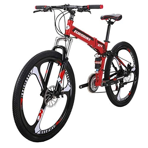 Plegables : GAODI Bicicleta Plegable G4 21 montaña de la Velocidad de la Bici de 26 Pulgadas de 3 radios Ruedas de Bicicleta Plegable Bicicleta de montaña Rojo