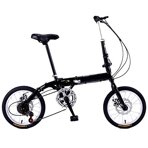 Plegables : GDZFY 16in Fibra De Carbono Bicicleta Plegable, Mini Compacto Bicicleta De La Ciudad para City Riding Desplazamientos Negro 16in