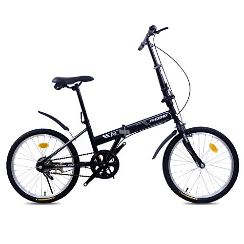 Plegables : GDZFY Adulto Bicicleta Aluminio Urban Commuter, Velocidad única Bicicleta Plegable con 20in Rueda, Ultralight Portátil Bicicleta Plegable Negro 20in