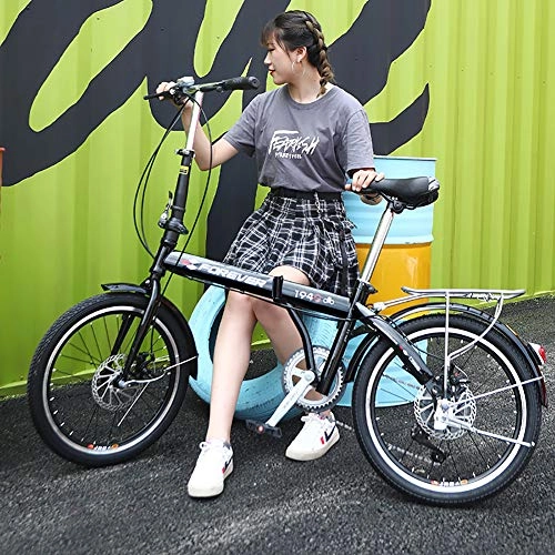 Plegables : GDZFY Plegable Bicicleta De Montaña Suspensión para Hombres Mujeres, Ultra Ligero Adulto Ciudad Bicicleta, Portátil Viajero Bicicleta Plegable C 20in