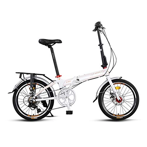 Plegables : GEXIN Bicicleta Plegable para Adultos de 7 velocidades, Ruedas de 20 Pulgadas, Estante de Transporte Trasero, aleacin de Aluminio, Doble Freno de Disco