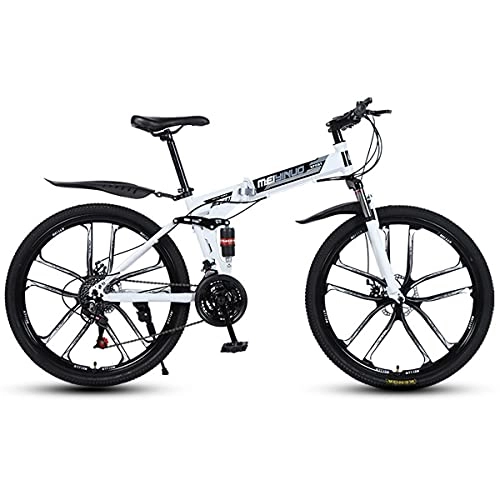 Plegables : GGXX 26 pulgadas bicicleta montaña bicicleta plegable 21 / 24 / 27 velocidad ajustable doble amortiguación off road bicicleta disco freno