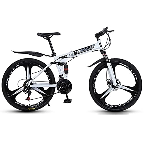 Plegables : GGXX 26 pulgadas Bicicletas de acero al carbono montaña plegable 21 / 24 / 27 velocidad ajustable doble amortiguación Off-Road bicicleta freno de disco
