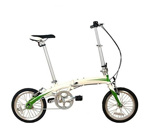Plegables : GHGJU Bicicleta De Carga De 16 Pulgadas De Aleación De Aluminio De Velocidad única Plegable Bicicleta De Mujer Adulta Mini Ultra Ligero, Green-16in