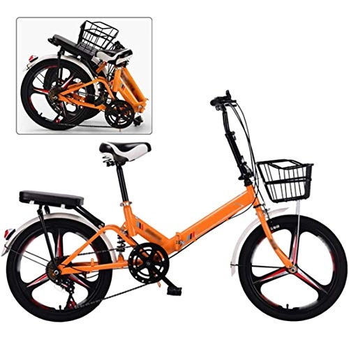 Plegables : GJNWRQCY Bicicleta Plegable de 20 Pulgadas, Bicicletas de montaña para niños, Bicicleta de montaña de 7 velocidades, Bicicleta Plegable para niños MTB, Bicicleta Plegable para niños y niñas, Naranja