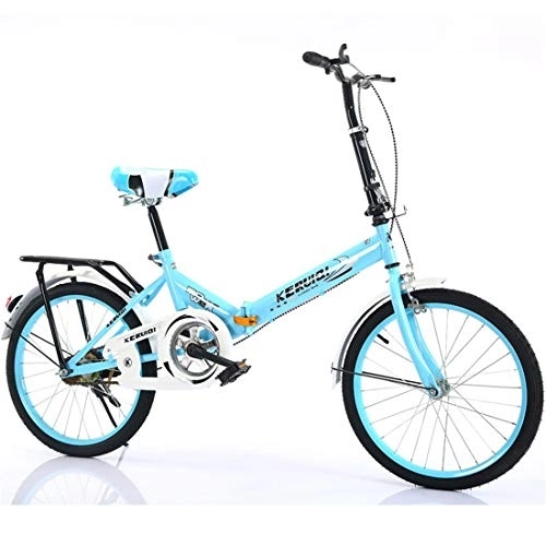 Plegables : GJNWRQCY Mini Bicicleta Plegable Ligera de 20 Pulgadas, Bicicleta portátil pequeña, Bicicleta Plegable para Mujeres Adultas, Coche de Estudiante para Adultos, Hombres y Mujeres, Azul