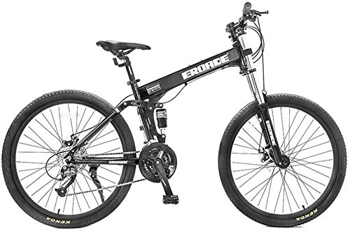 Plegables : GJZM Asiento Ajustable Bicicletas de montaña 27 velocidades,  26 Pulgadas Bicicleta de montaña Marco de Doble suspensión Bicicleta de montaña - No Plegable Negro