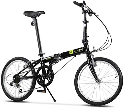 Plegables : GJZM Bicicletas de montaña Bicicletas Plegables Adultos 20 6 Velocidad Velocidad Variable Bicicleta Plegable Asiento Ajustable Ligero Portátil Plegable Bicicleta de Ciudad Bicicleta Blanco-Negro