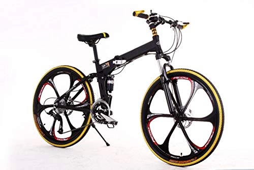 Plegables : GuiSoHn Bicicleta de montaña con doble amortiguación, freno de disco doble, bicicleta plegable de 26 pulgadas con suspensión para hombre, color GuiSoHn-5498446655, tamaño talla única