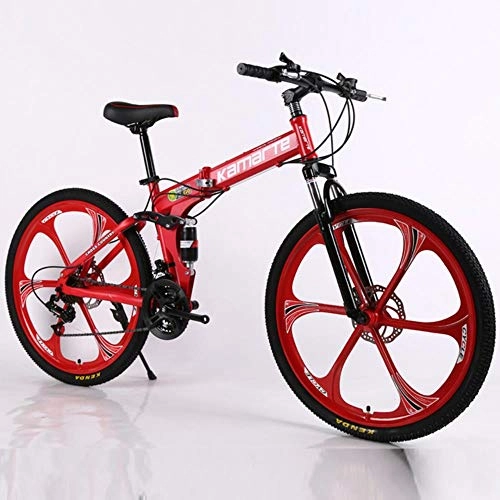 Plegables : GuiSoHn - Bicicleta de montaña para adulto, 30 velocidades, acero al carbono, doble freno, plegable, para estudiantes, para hombres y mujeres, color GuiSoHn-514688078., tamaño talla única