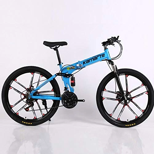 Plegables : GuiSoHn - Bicicleta de montaña para adulto, 30 velocidades, acero al carbono, doble freno, plegable, para estudiantes, para hombres y mujeres, color GuiSoHn-514688082, tamaño talla única