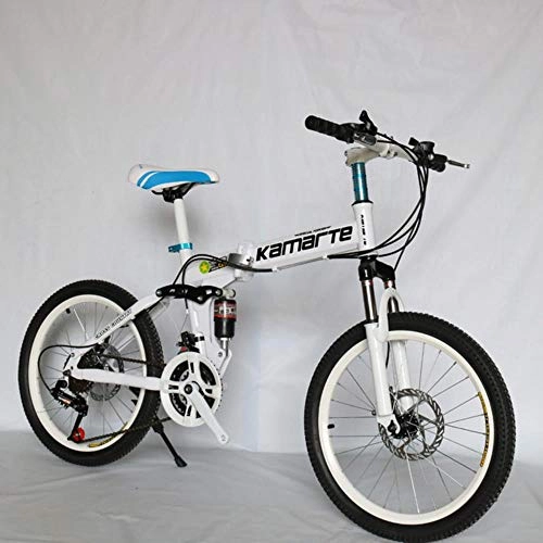 Plegables : GuiSoHn - Bicicleta de montaña plegable de 21 velocidades, 20 pulgadas, 2 discos, freno para mujer, 5 cuchillos, rueda de radios, bicicleta plegable, color GuiSoHn-514688411., tamaño talla única