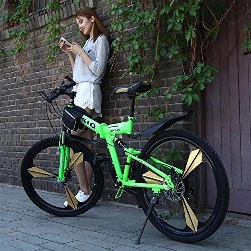 Plegables : GuiSoHn - Bicicleta de montaña plegable de 26 pulgadas, 21 velocidades, bicicleta de montaña de doble disco, bicicleta plegable para adultos, color GuiSoHn-514688200., tamaño talla única