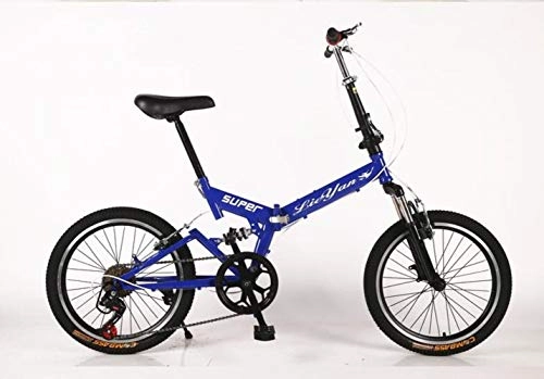 Plegables : GuiSoHn - Bicicleta plegable de 20 pulgadas, 6 velocidades, doble disco V, freno de montaña, marco de acero, rueda de aluminio, color GuiSoHn-5498446824, tamaño talla única