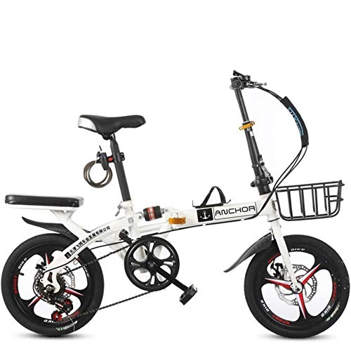 Plegables : GuiSoHn Bicicleta plegable para adultos de 16 pulgadas, para estudiantes, para hombres, mujeres, velocidad variable, ultra ligera, portátil, mini bicicleta