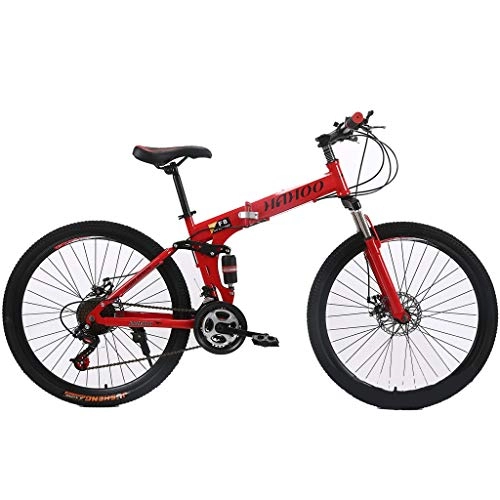 Plegables : GWM Bicicleta Plegable 21 de Velocidad de Bicicletas de montaña Doble absorción de Choque de Bicicleta for Mujer y Hombre de la Bicicleta de la Ciudad del Viajero (Size : M)