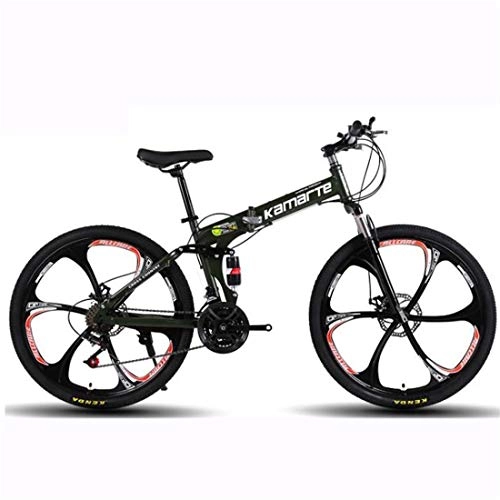 Plegables : GXQZCL-1 Bicicleta de Montaa, BTT, 26" Bicicletas de montaña, Bicicleta de suspensin Delantera Plegable, Marco de Acero al Carbono, con Doble Disco de Freno y suspensin de Doble MTB Bike