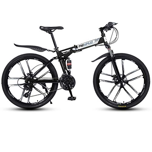 Plegables : GXQZCL-1 Bicicleta de Montaa, BTT, Bicicleta de montaña, Bicicletas de montaña Plegable, de Doble suspensin y Doble Freno de Disco, MTB MTB Bike (Color : Black, Size : 27-Speed)