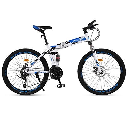 Plegables : GXQZCL-1 Bicicleta de Montaa, BTT, Las Bicicletas de 26 Pulgadas de montaña, Bicicletas de montaña Plegable Rgidas, Marco de Acero al Carbono, Doble Freno de Disco y de Doble suspensin MTB Bike