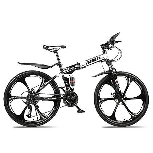 Plegables : GY Bicicleta Plegable para Hombres y Mujeres Portátil Ultraligero 24 / 26 Pulgadas Adulto Amortiguación Bicicleta de Velocidad Variable se Puede Colocar en el Maletero-B2_24 Pulgadas_21velocidad
