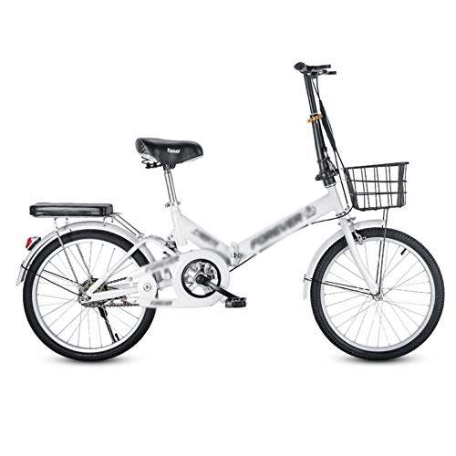 Plegables : GZMUK Bicicletas Plegables De 20 Pulgadas, Bicicleta Ligera para Hombres Mujeres, Estudiantes Y Viajeros Urbanos, Blanco