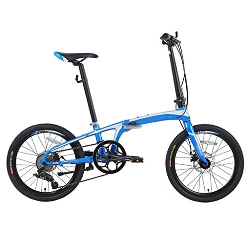 Plegables : HerfsT Bicicletas Plegables de 20 Pulgadas para Adultos con Marco de Aluminio liviano, Bicicleta Plegable de 8 velocidades, Mini Bicicleta compacta Urbana para viajeros urbanos, Freno de Disco Doble