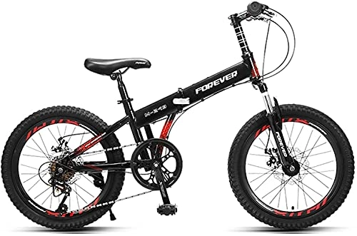 Plegables : HEZHANG Bicicleta Plegable de 20 Pulgadas, Bicicleta de Montaña de Velocidad Variable, M de Acero de Alto Carbono, para Niños de 7 a 12 Años, Negro