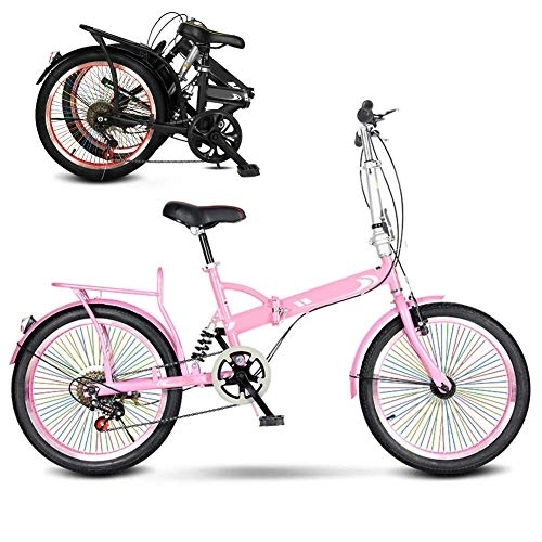 Plegables : HFJKD Bicicletas de cercanías Plegables para Adultos de 20 Pulgadas para Adultos, Bicicleta Ligera de MTB, Bicicleta Plegable de 6 velocidades, Bicicleta de montaña para Hombre y Mujer