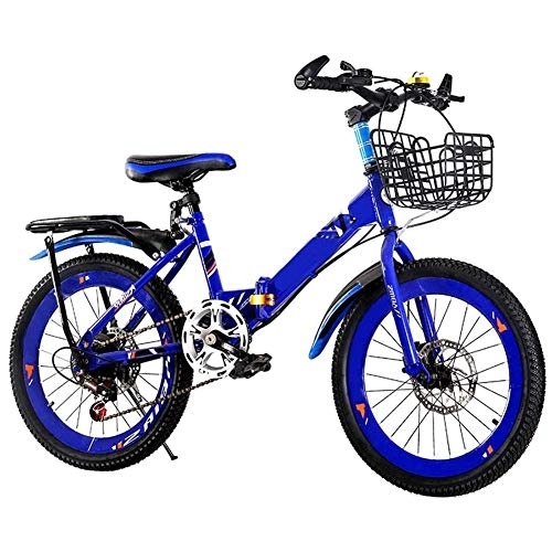 Plegables : HFJKD Velocidad Variable Plegable Kid Bicicleta, extraíble de Gran Capacidad de Bicicletas, 22 Pulgadas Plegable Ciudad de la Bicicleta, de Peso Ligero de Bicicletas para Adolescentes y Adultos, Azul