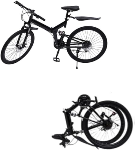 Plegables : HINOPY Bicicleta de montaña de 26 pulgadas, 21 velocidades, para adultos, plegable, con frenos de disco dobles, hasta 150 kg, para viajes al aire libre, camping