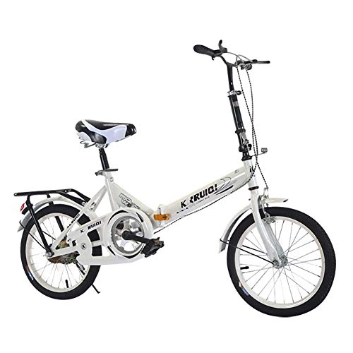 Plegables : HWOEK Adulto Bicicleta Plegable, Freno Delantero V 20 Pulgadas Bicicleta Portátil Ligera para Estudiantes Asiento del Manillar Ajustable con Asiento Trasero