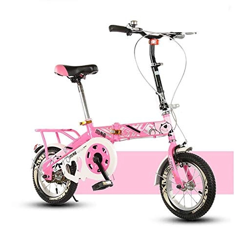 Plegables : HWZXC Bicicletas Plegables para nios, Bicicletas Plegables para Estudiantes, pupilas Ligeras y porttiles, Bicicletas Plegables para nios de 6 a 10 aos de Edad, Color Rosa, tamao 30, 5 cm (12")