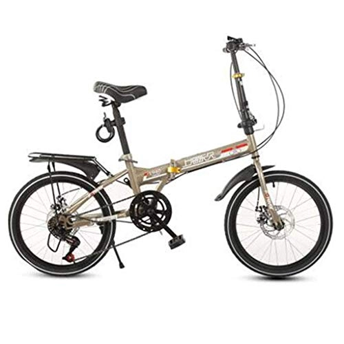 Plegables : HY-WWK Bicicleta Plegable Bicicleta para Hombre Y Mujer para Adultos Luz de 20 Pulgadas Bicicleta Plegable Luz Bicicleta Porttil, 115 * 30 * 95 Cm-Blanco