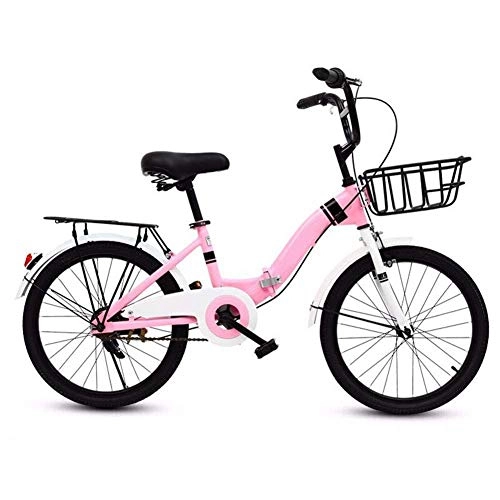 Plegables : HY-WWK Bicicleta Plegable de 20 'Bicicleta Plegable Bicicleta Plegable para Adultos Mini Bicicleta Plegable Bicicleta Plegable de Carbono City, Rosado