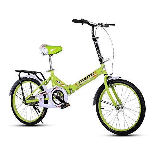 Plegables : HYCR Bicicleta Plegable para niños de 20 Pulgadas para Adultos, Bicicleta de Carretera para Ciudad, Adecuada para Viajar a la Escuela con Trabajadores de Oficina y Estudiantes-Green
