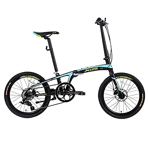 Plegables : JAJU Bicicletas Plegables portátiles, 20"Adultos Unisex 8 velocidades Freno de Disco Doble Bicicleta Plegable Ligera, Aleación de Aluminio Bicicleta portátil Ligera