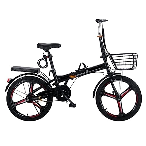 Plegables : JAMCHE Bicicleta Plegable para Adultos, Bicicleta Urbana Plegable de Acero con Alto Contenido de Carbono, Altura Ajustable, con Guardabarros Delanteros y Traseros para Hombres, Mujeres y Adolescentes