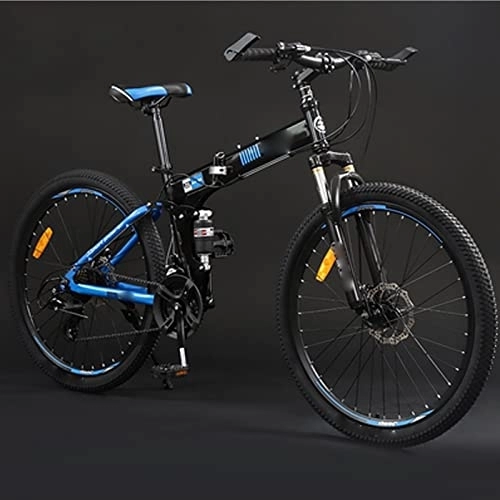 Plegables : JANXLE Bicicleta de montaña Todoterreno Plegable para Adultos de 24 / 26 Pulgadas, Bicicleta de Estudiante Masculina y Femenina de Velocidad Variable 24 / 27 (Blue 27)