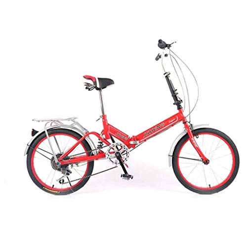 Plegables : JF Bicicleta Plegable De 20 Pulgadas Estudiante Femenina Bicicleta De Amortiguación De Velocidad Única Bicicleta Plegable Portátil