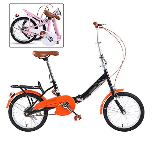 Plegables : JI TA 16 Pulgadas 20 Pulgadas Mountainbike, Bicicleta Infantil para Niños y Niñas, Bici de Montaña Plegable, Montar al Aire Libre / Negro / 16