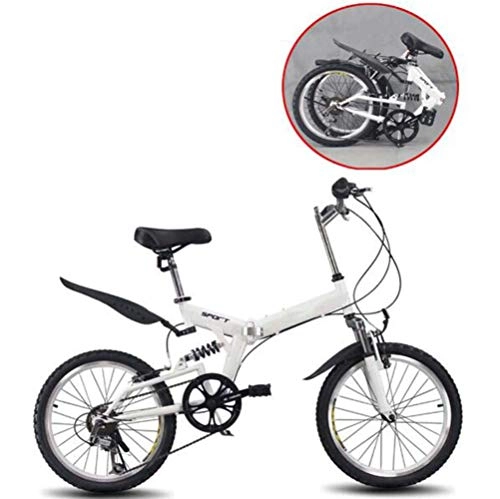 Plegables : JI TA 20 Pulgadas Plegable De Aluminio Bicicleta De Paseo Mujer Bici Plegable Adulto Ligera Unisex Folding Bike Sillin Confort Ajustables, 6 Velocidad, Capacidad 150kg / A