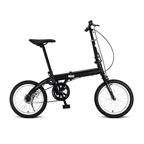 Plegables : JI TA Bicicleta Plegable Unisex Adulto Aluminio Urban Bici Ligera Estudiante Folding City Bike con Rueda De 16 Pulgadas, Manillar Y Sillin Confort Ajustables, Velocidad única, Capacidad
