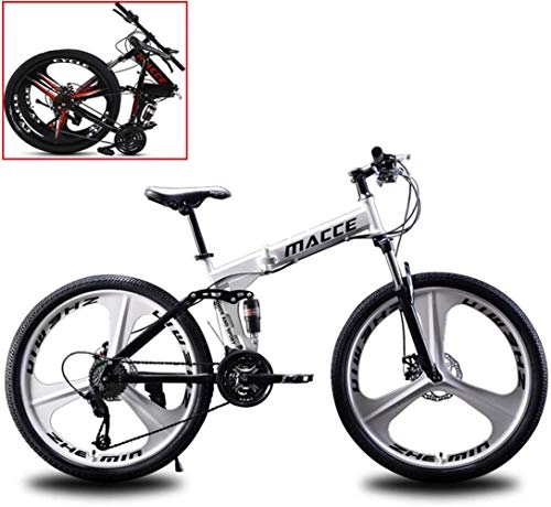 Plegables : Jjwwhh Plegable Bicicletas de Amortiguador portátil Boy Adultos y Chica de la Bicicleta de la Bicicleta / White