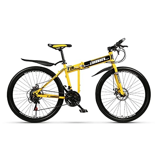Plegables : JKFDG Bicicleta De MontañA De 26 ”Bicicleta De MontañA con SuspensióN Completa 21 / 24 / 27 / 30 Velocidades Doble Amortiguador Bicicleta Freno Disco Doble Acero Alto Carbono Plegable