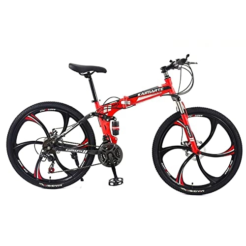 Plegables : JKFDG Bicicletas De MontañA 24, 26 Pulgadas - Bicicletas Plegables para NiñOs, NiñAs, Damas Y Hombres - Frenos Disco Delanteros Y Traseros - 24~30 Velocidades - SuspensióN Completa