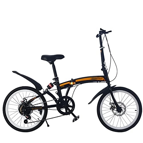Plegables : JKGHK Bicicleta Pequeña De Ciudad Plegable Bicicleta De Velocidad Variable De 7 Velocidades De 20 Pulgadas Acero Al Carbono Bicicleta Plegable Unisex, Bicicleta Portátil para Adultos, B