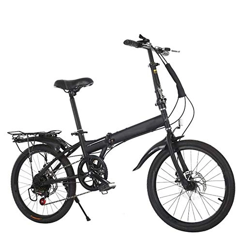 Plegables : JL Bicicleta 20"Bicicleta Plegable Absorción de Golpes Velocidad Variable Portátil Ultraligero Plegado rápido Bicicleta para Adultos(Color:Negro)