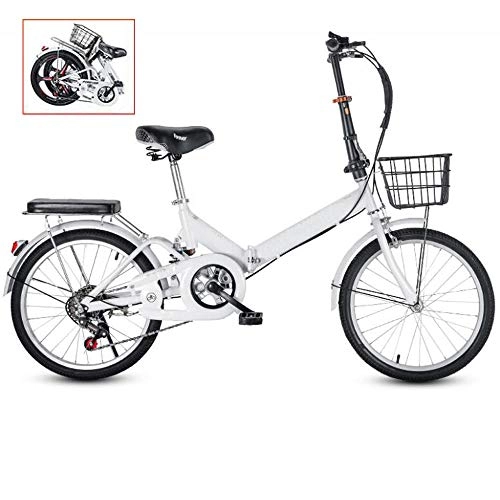 Plegables : JL Bicicleta Plegable Velocidad de 20 Pulgadas Marco de Acero Absorción de Doble Choque Velocidad Variable Portátil Ultraligero Plegable Bicicleta para Adultos(Color:UNA)